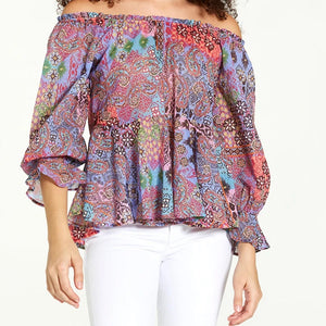 Cora Patchwork Paisley Top