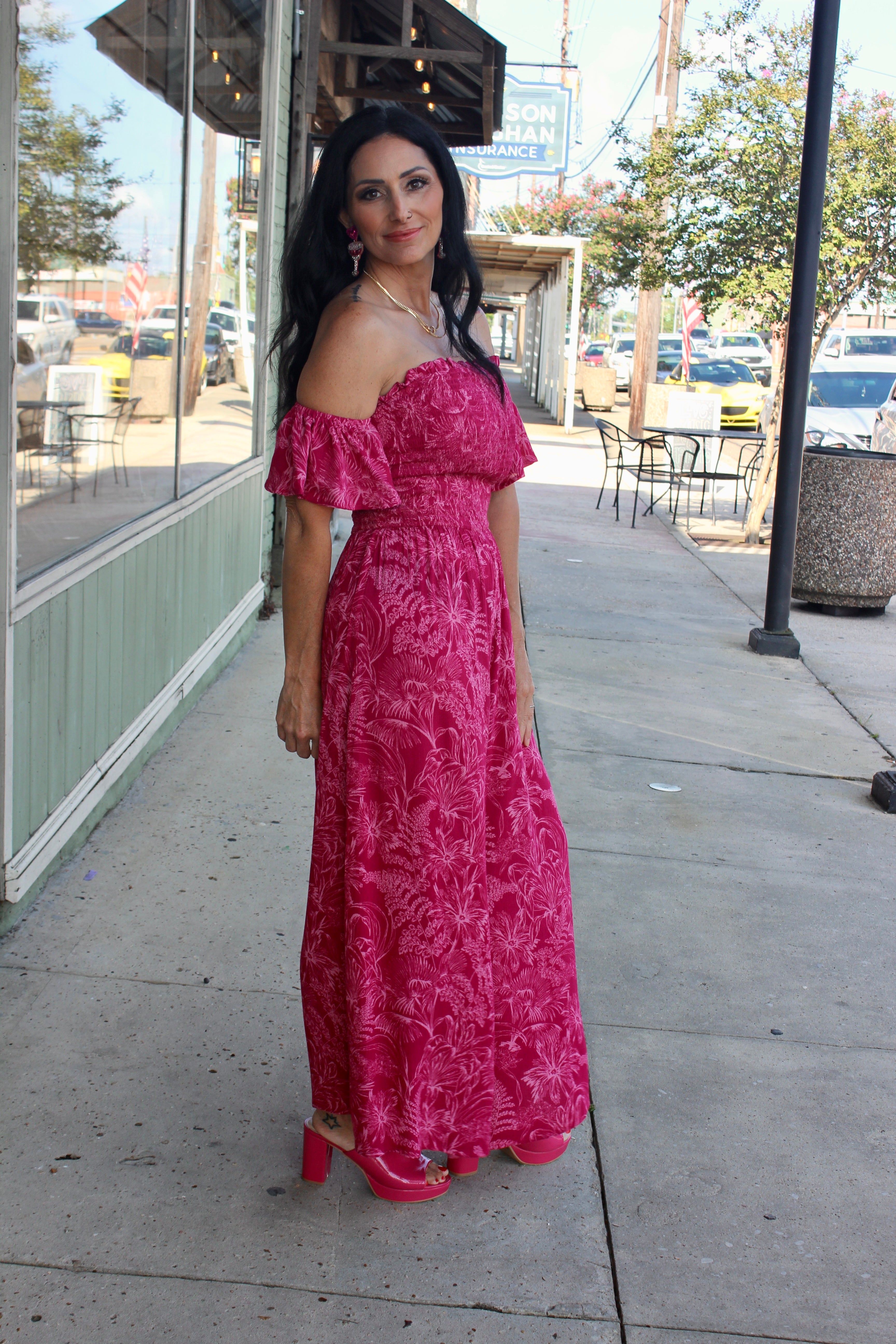 Magenta Print Jumpsuit