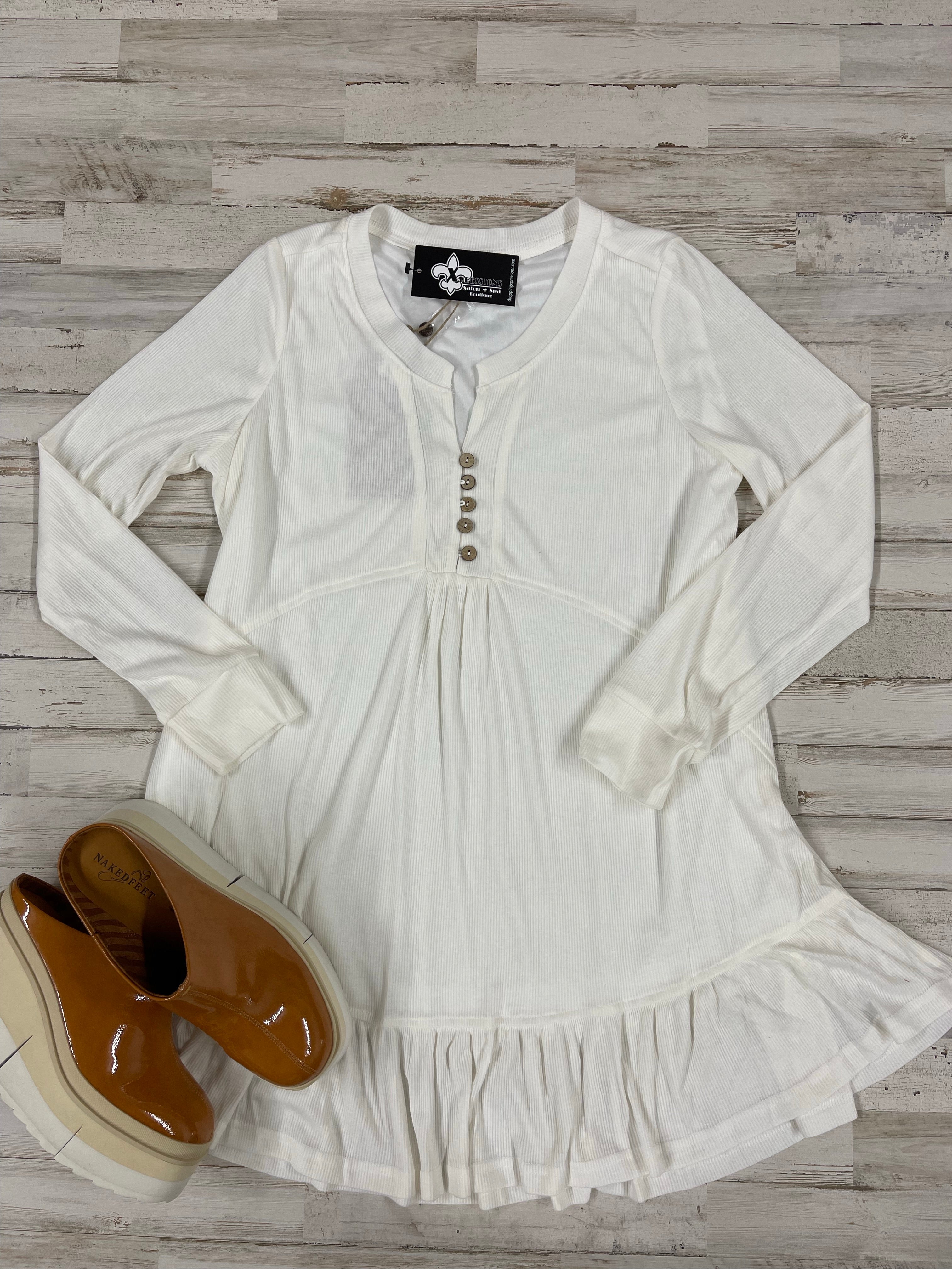 Ivory Ruffle Tunic Top