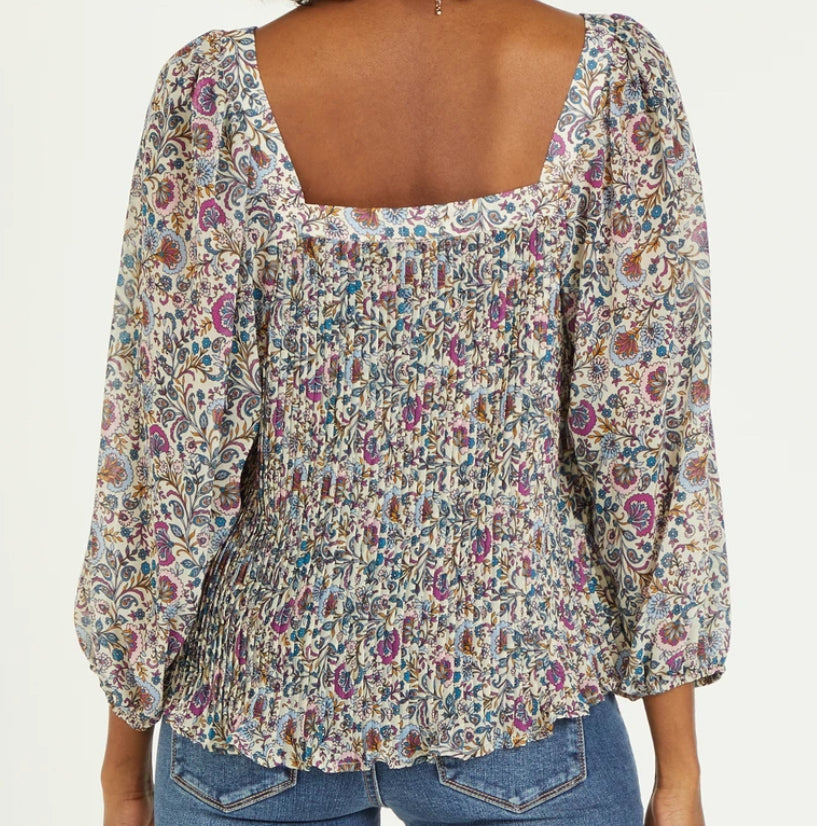 Brielle Woodstock Paisley Top