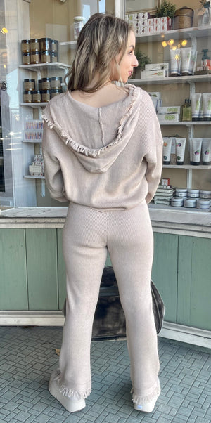 Taupe Ribbed Sweater Crop Top