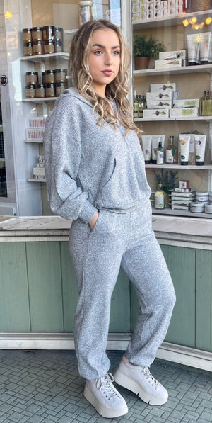 Grey Knit Hoodie