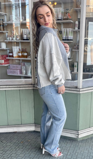 Heather Grey Terry Top