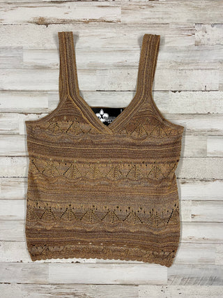 Crochet, spaghettis strap, multicolor, brown sweater￼
